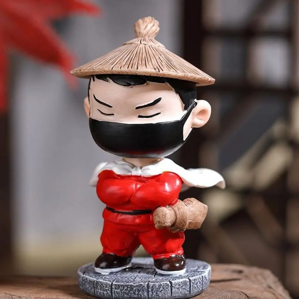 Funny Landscape Chinese Swordsman Figure Exquisite Ancient Car Swordsman Ornament Cartoon Resin Swordsman Miniatures Car