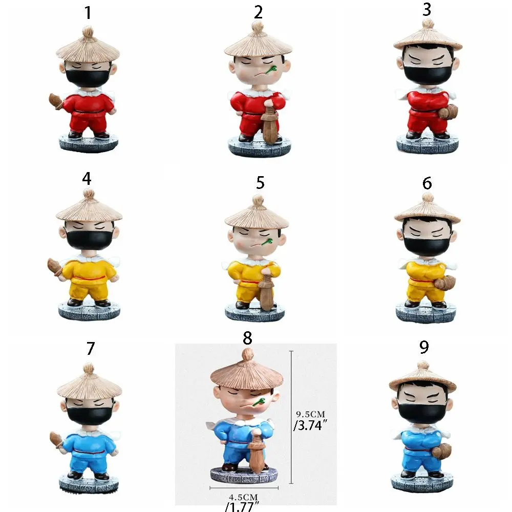 Funny Landscape Chinese Swordsman Figure Exquisite Ancient Car Swordsman Ornament Cartoon Resin Swordsman Miniatures Car