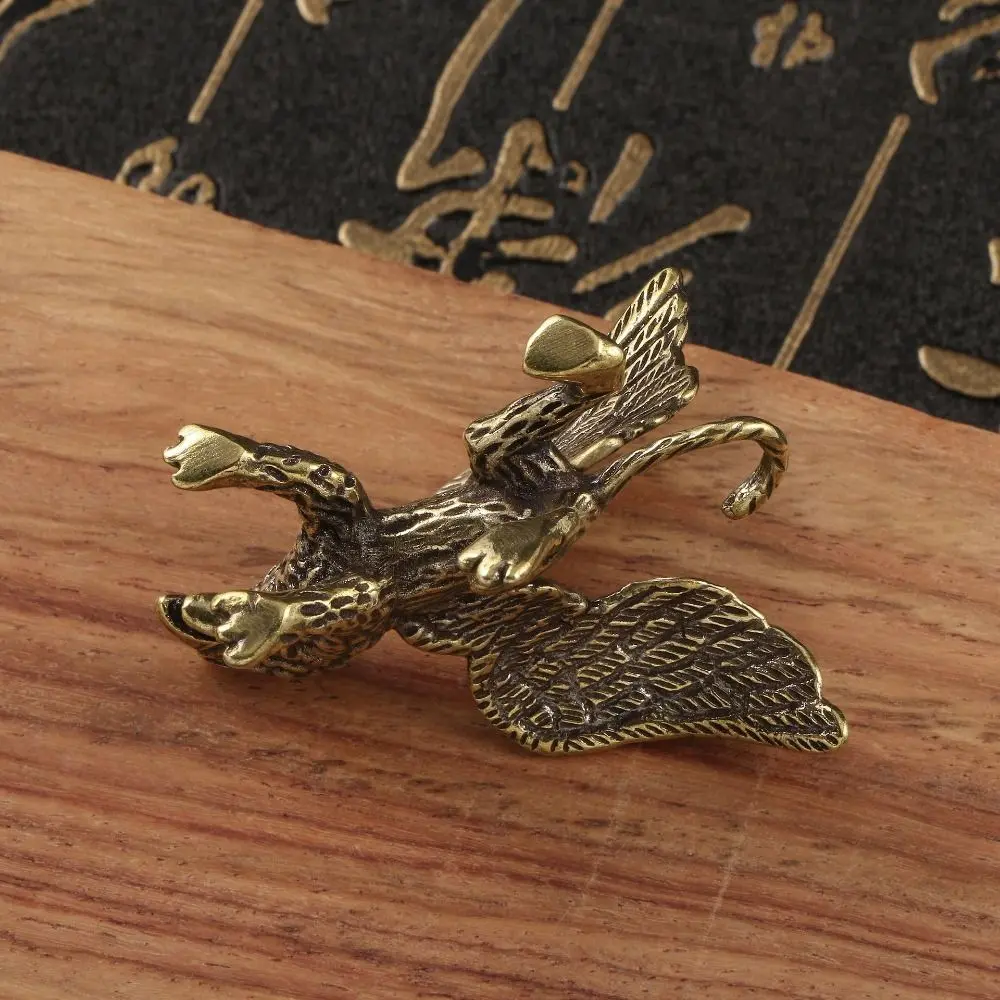 Tea Pets Vintage Brass Griffin Figurines Copper Exquisite Mini Griffin Sculpture Handmade Griffin Statue Home Office Decor