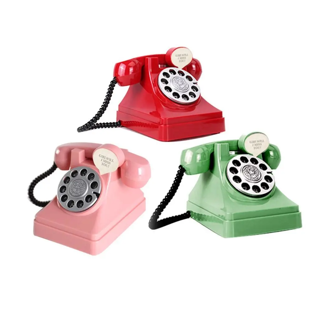 Simple Cartoon Telephone Piggy Bank Mini Cute Plastic Telephone Model DIY Money Box Ornaments Room