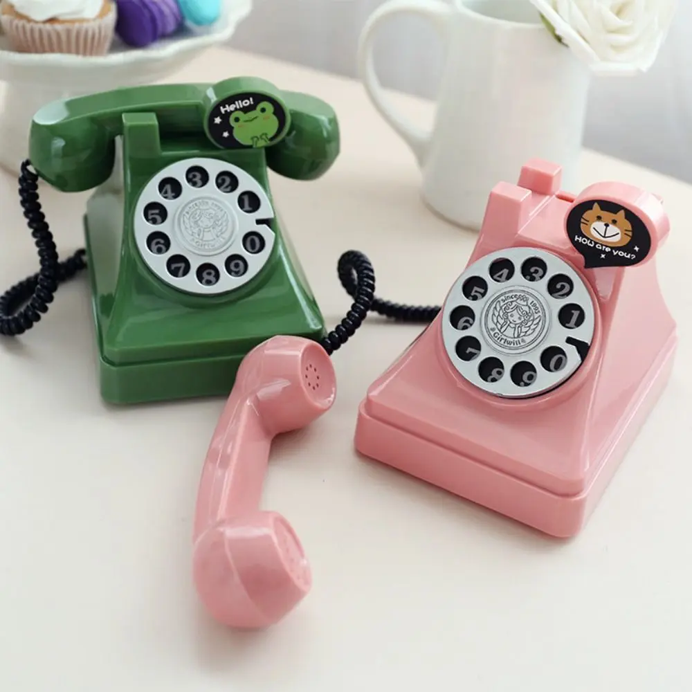 Simple Cartoon Telephone Piggy Bank Mini Cute Plastic Telephone Model DIY Money Box Ornaments Room