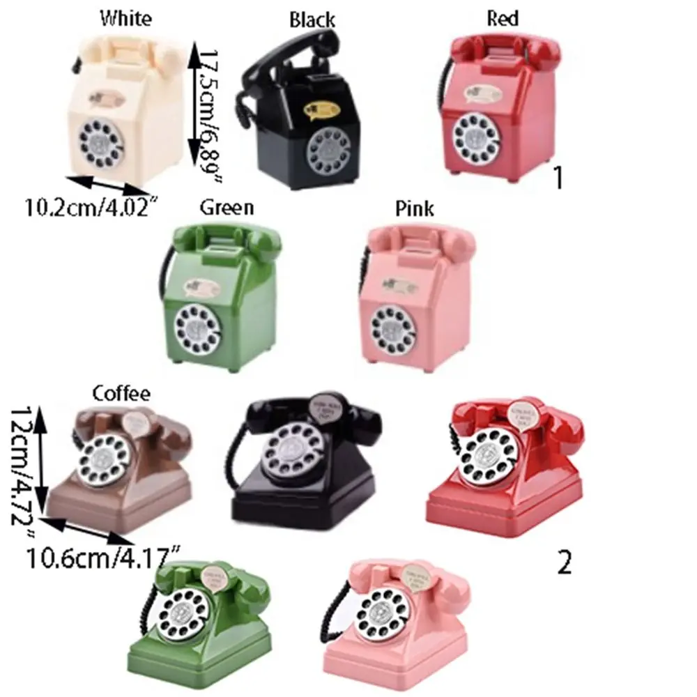 Simple Cartoon Telephone Piggy Bank Mini Cute Plastic Telephone Model DIY Money Box Ornaments Room