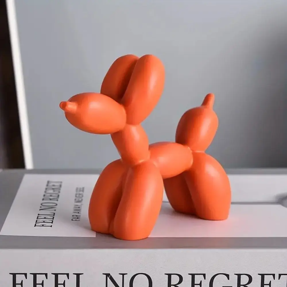 Modern Style Balloons Puppy Statues Resin Desktop Ornaments Puppy Craft Sculpture Nordic Animal Stand Cartoon Dog Figurine