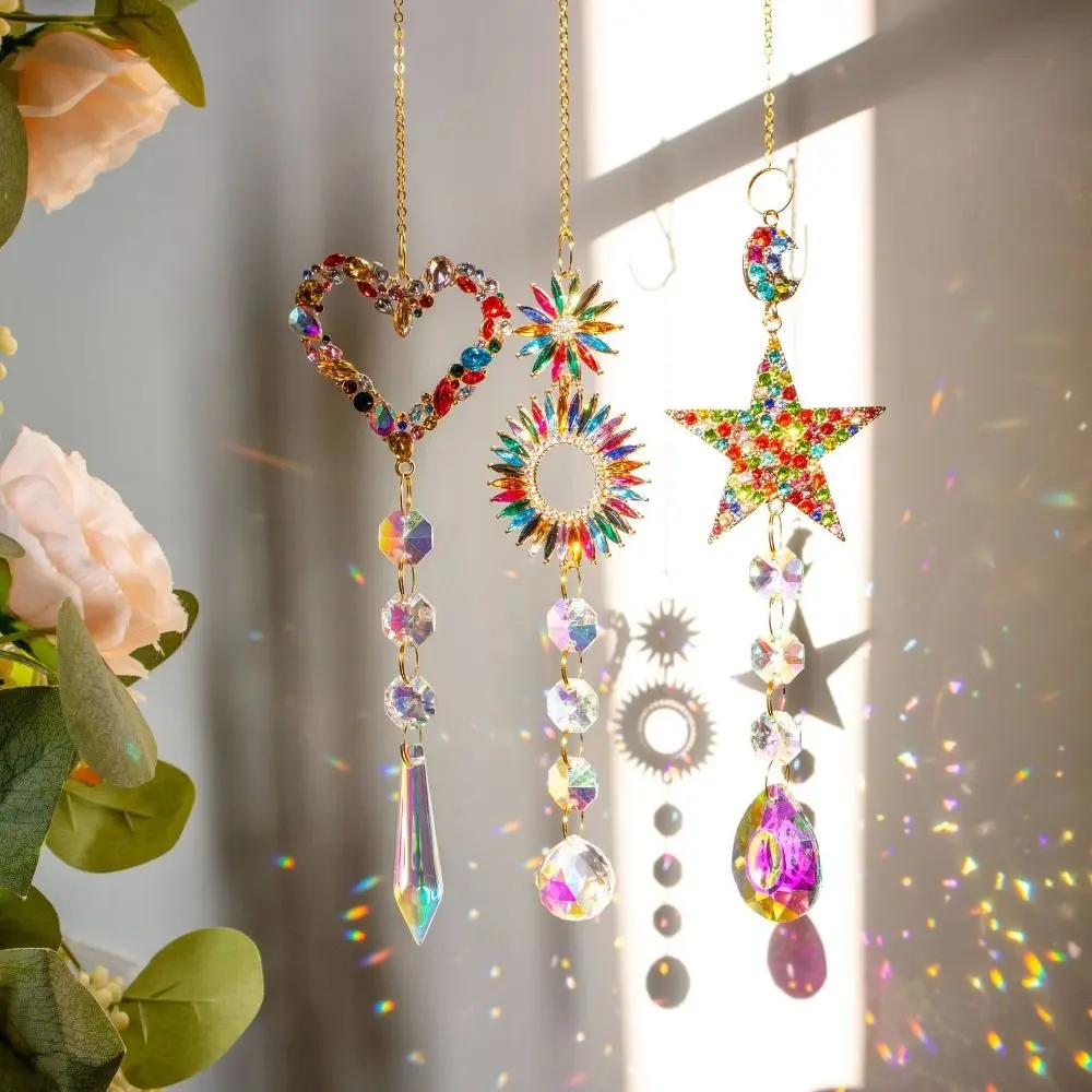 Colorful Shiny Gardening Sun Catcher DIY Cute Hanging Catcher Ornaments Dreamy Crystal Wind Chime Outdoor