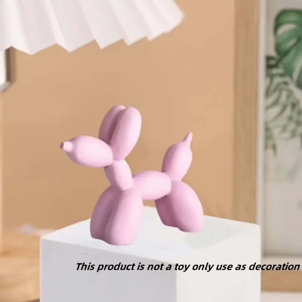 Modern Style Balloons Puppy Statues Resin Desktop Ornaments Puppy Craft Sculpture Nordic Animal Stand Cartoon Dog Figurine