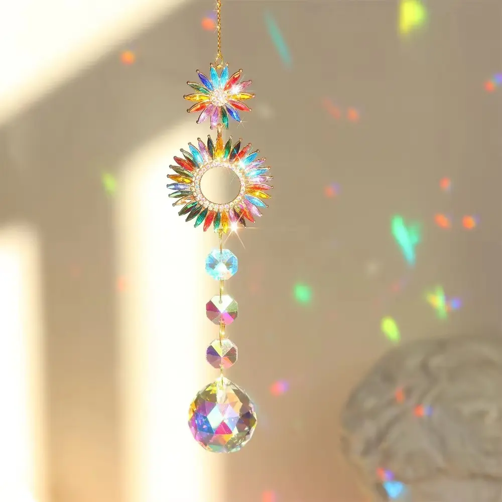 Colorful Shiny Gardening Sun Catcher DIY Cute Hanging Catcher Ornaments Dreamy Crystal Wind Chime Outdoor