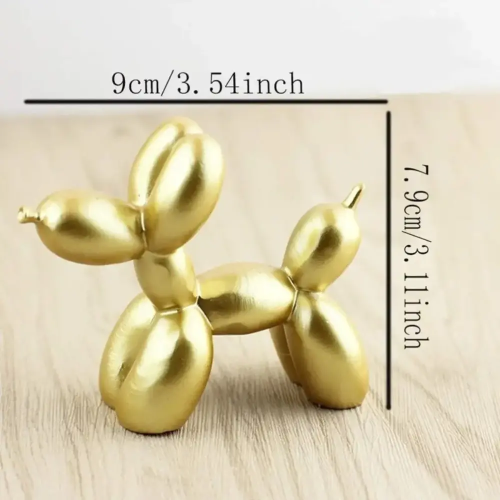 Modern Style Balloons Puppy Statues Resin Desktop Ornaments Puppy Craft Sculpture Nordic Animal Stand Cartoon Dog Figurine