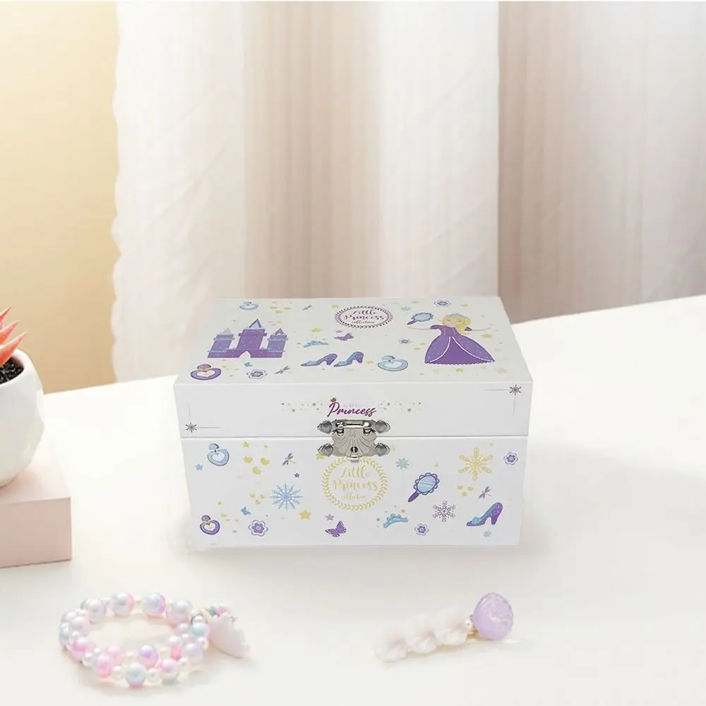 With Mirror Princess Music Box Cute Handicraft Children Musical Ornaments Cartoon Jewelry Storage Box Necklace Box