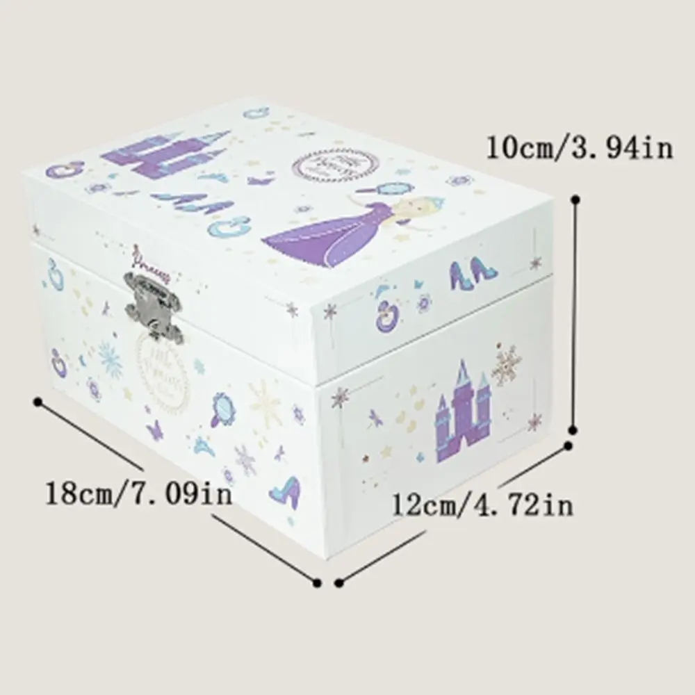 With Mirror Princess Music Box Cute Handicraft Children Musical Ornaments Cartoon Jewelry Storage Box Necklace Box
