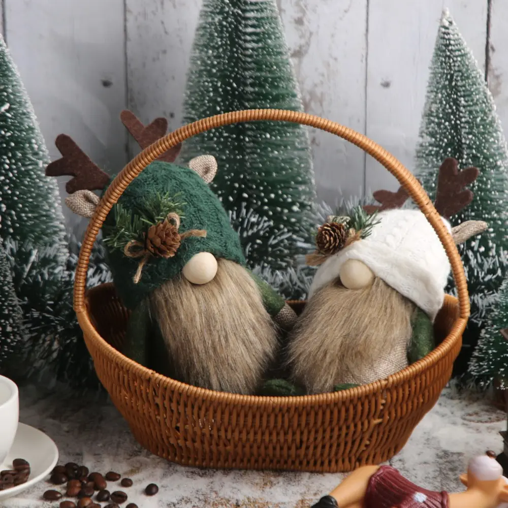 Creative Cute Forest Faceless Doll Polyester Cartoon Christmas Dwarf Doll Handmade Reusable Xmas Tree Pendant Friends