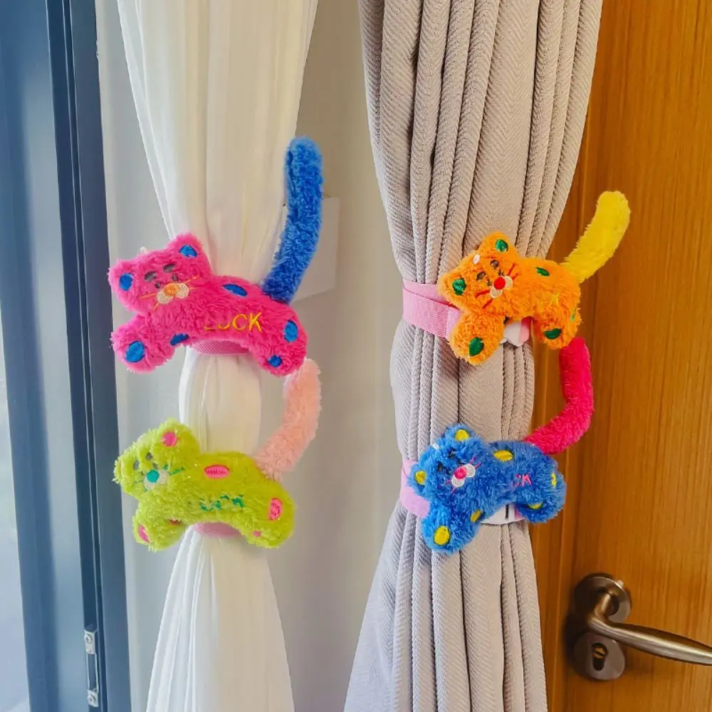2Pcs Fashion Cute Cartoon Curtain Straps Handmade Delicate Curtain Buckle Decorative Curtain Holdback Ornament Children's Room