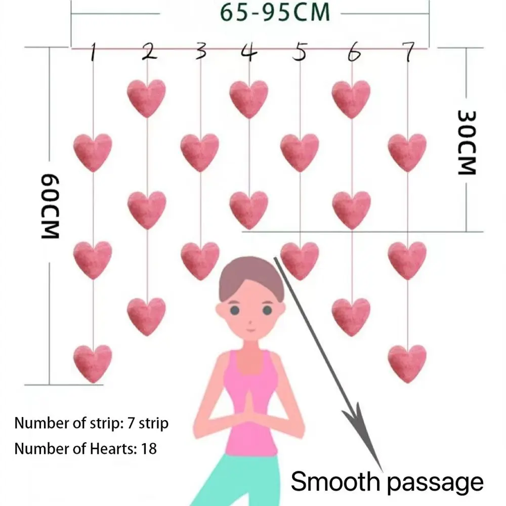 Gift Girls Room Decor Curtain Partition High Beauty Door Curtain Ornaments Love Hearts Pendant Home Decor Door Hanging Curtain