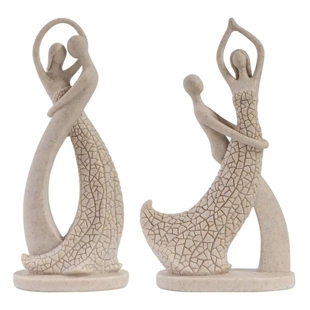 Kawaii Hugging Couple Abstract Statue Mini Exquisite Resin Couple Figurine Handmade Creative European Lovers Sculpture Home