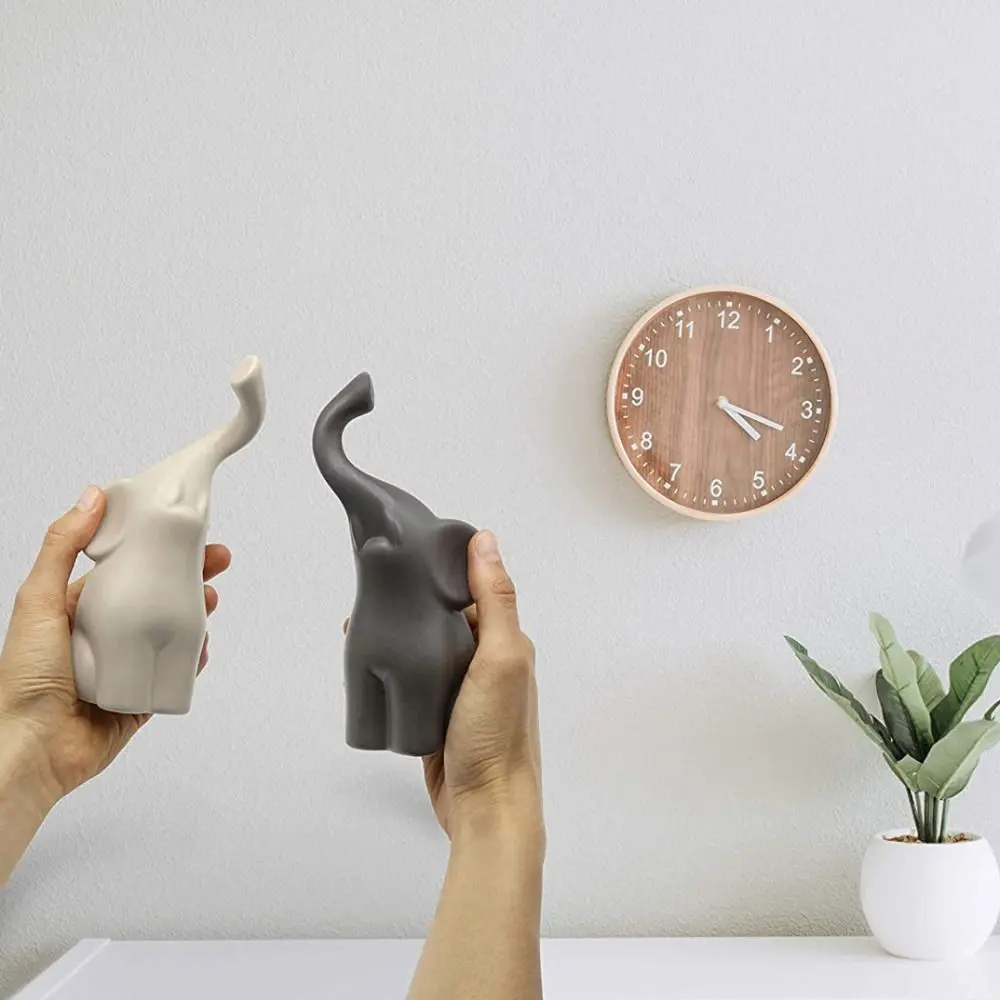2 Sets of Simple Animal Couple Elephant Double Elephant Ceramic Elephant Sculpture Abstract BookShelf Display