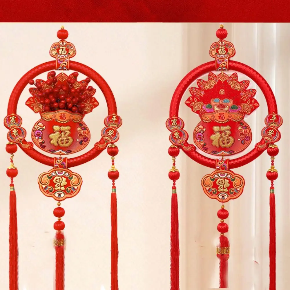 Traditional New Year Ornaments Creative Reusable Hanging Decoration Exquisite with Tassel Spring Festival Pendant Gifts