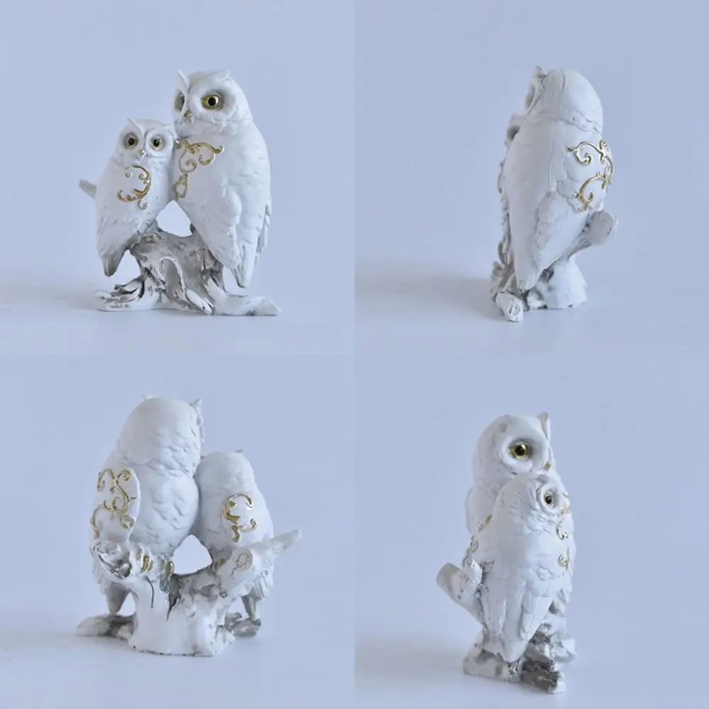 Micro Landscape Resin Owl Ornament Creative Vivid Animal Statue Waterproof Cute Miniature Figurine Sculpture Living Room