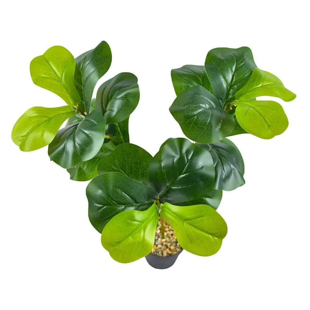Large Artificial Fiddle Leaves Fig Tree Real Touch Vibrant Fake Ficus Tree Delicate Plastic Tropical Banyan Plants Branch