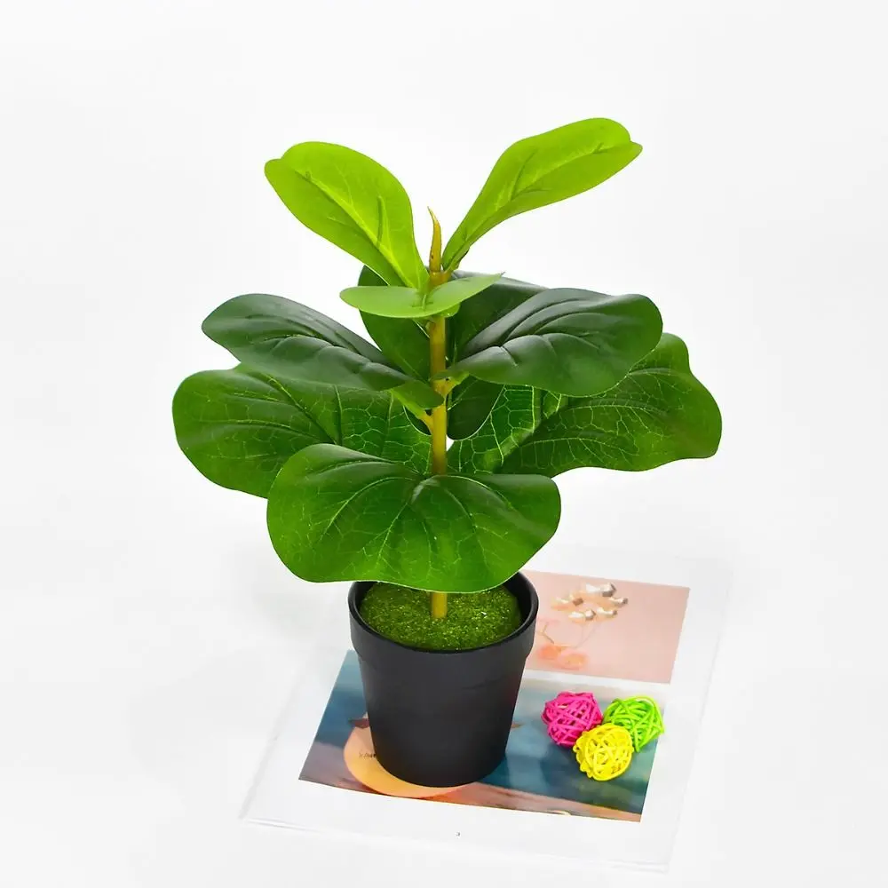 Large Artificial Fiddle Leaves Fig Tree Real Touch Vibrant Fake Ficus Tree Delicate Plastic Tropical Banyan Plants Branch