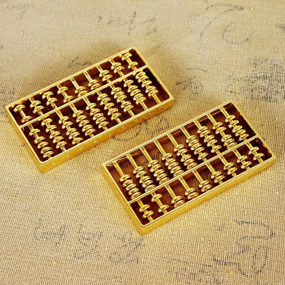 Retro Crafts Alloy Abacus Pendant Gold-plated Fortune-attracting Abacus Keychain Removable Calculator Ornament Home Decor