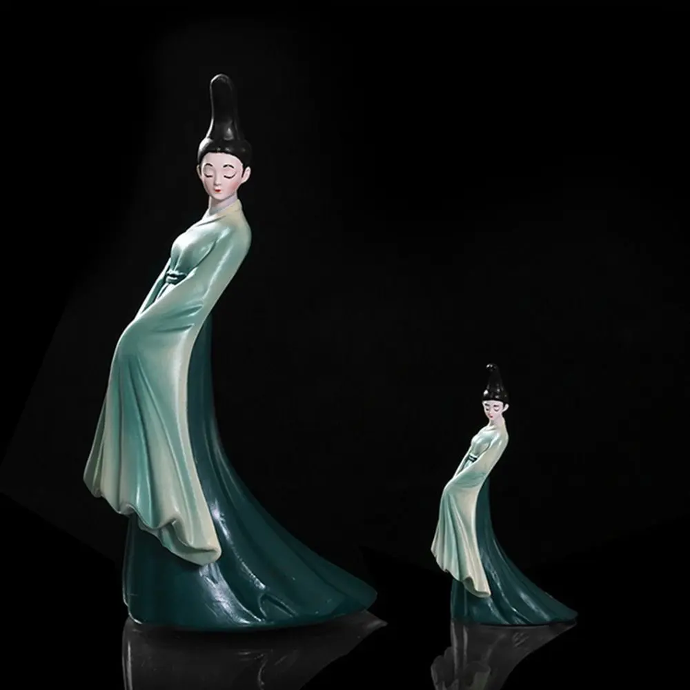 Kawaii Chinese Classical Beauty Statue Cartoon Exquisite Cultural lady Resin Figurine Romance Durable Chinese Ladies Desk Craft