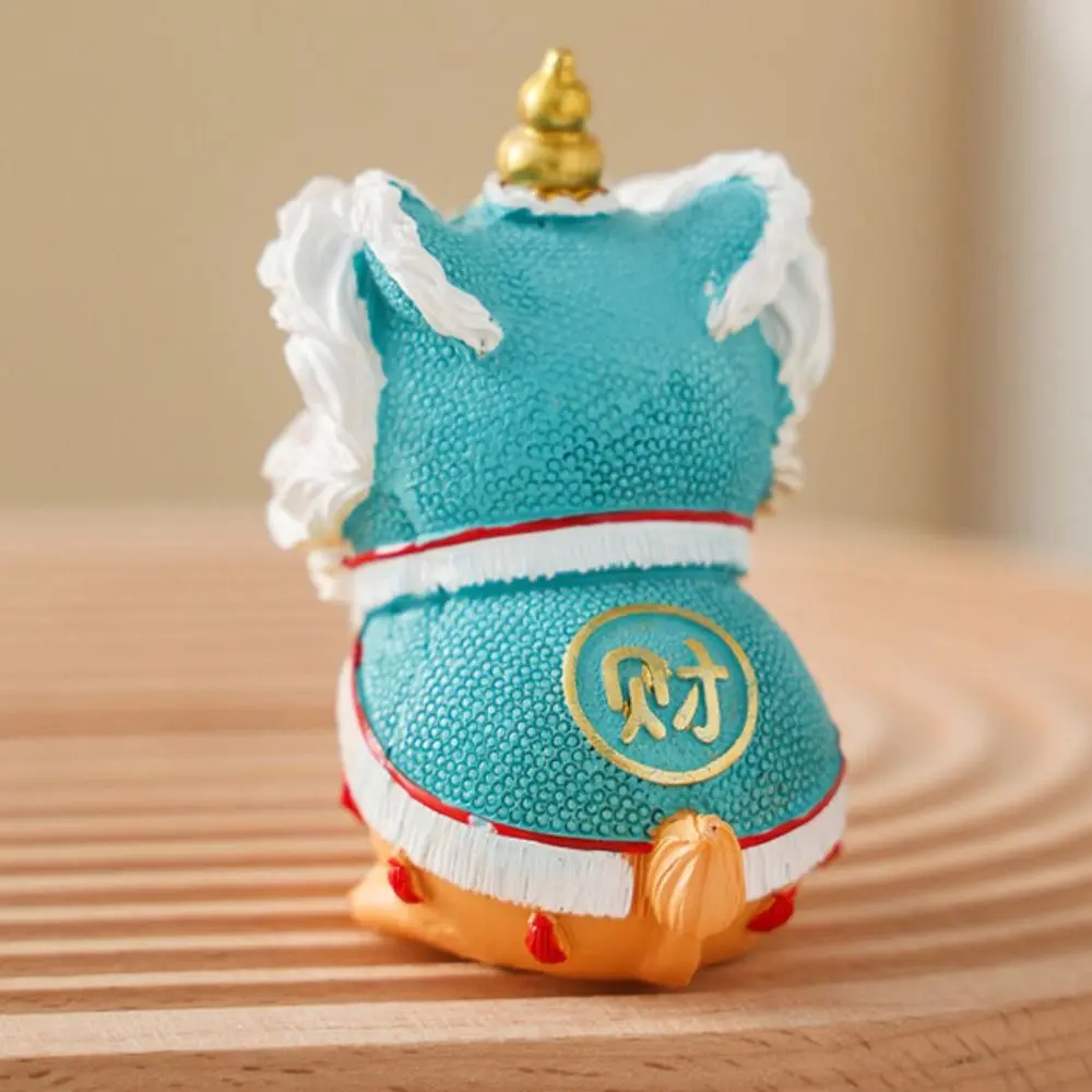 Desktop Decoration Chinese Style Lion Ornament Resin Cute Animal Statue Handicraft Modern Tea Pet Gift