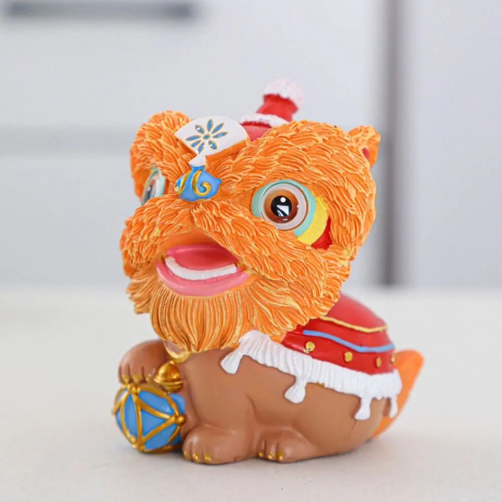 Desktop Decoration Chinese Style Lion Ornament Resin Cute Animal Statue Handicraft Modern Tea Pet Gift