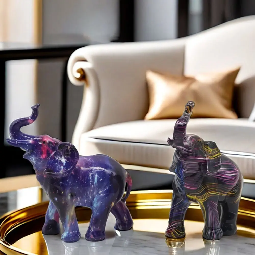 Kawaii Colorful Mini Elephant Model Mini Cartoon Graffiti Elephant Figurine Durable Modern Elephant Kids Toy Children