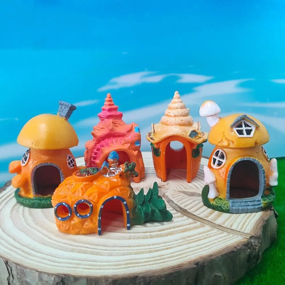 Aquarium Accessories Decorative Mushroom Conch House PVC Mini Fish Shrimp Hiding Shelter Simulation Conch Ornaments Aquarium