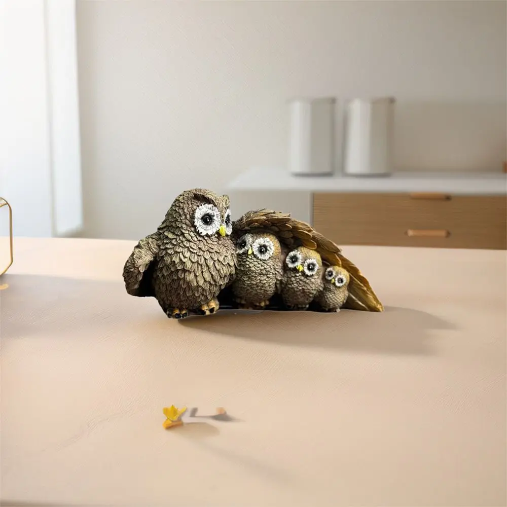 Desktop Decoration Resin Owl Ornament Cute Creative Animal Statue Vivid Waterproof Miniature Figurine Sculpture Outdoor