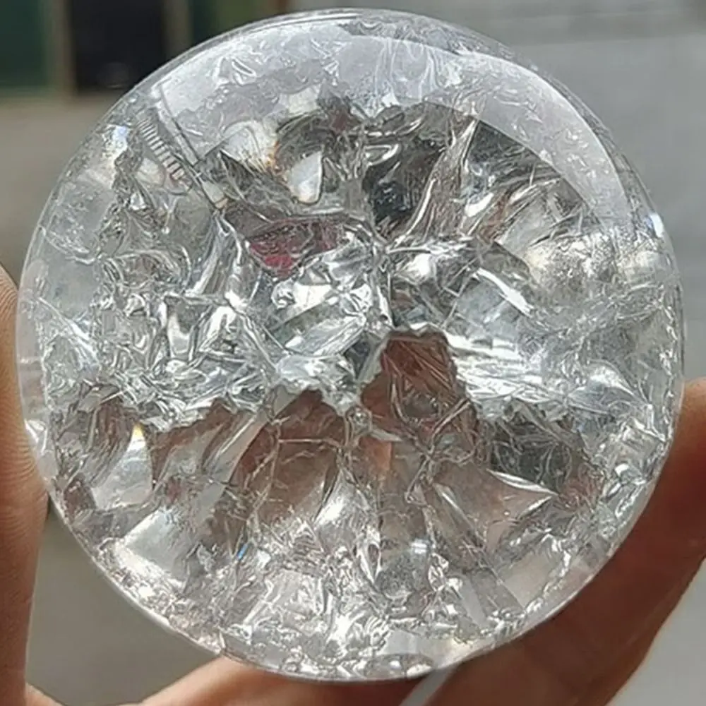 Transparent Ice Crack Handicraft Decorative Home Decoration DIY Magic Sphere Ornament Crystal Ball Glass Marble