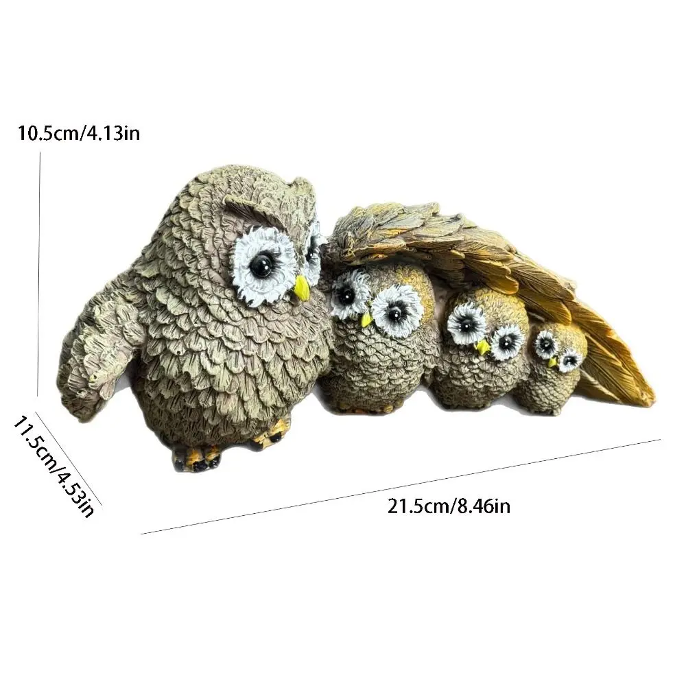 Desktop Decoration Resin Owl Ornament Cute Creative Animal Statue Vivid Waterproof Miniature Figurine Sculpture Outdoor