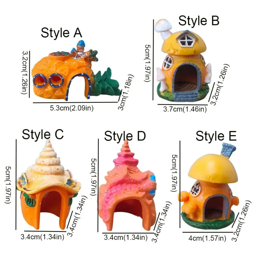 Aquarium Accessories Decorative Mushroom Conch House PVC Mini Fish Shrimp Hiding Shelter Simulation Conch Ornaments Aquarium