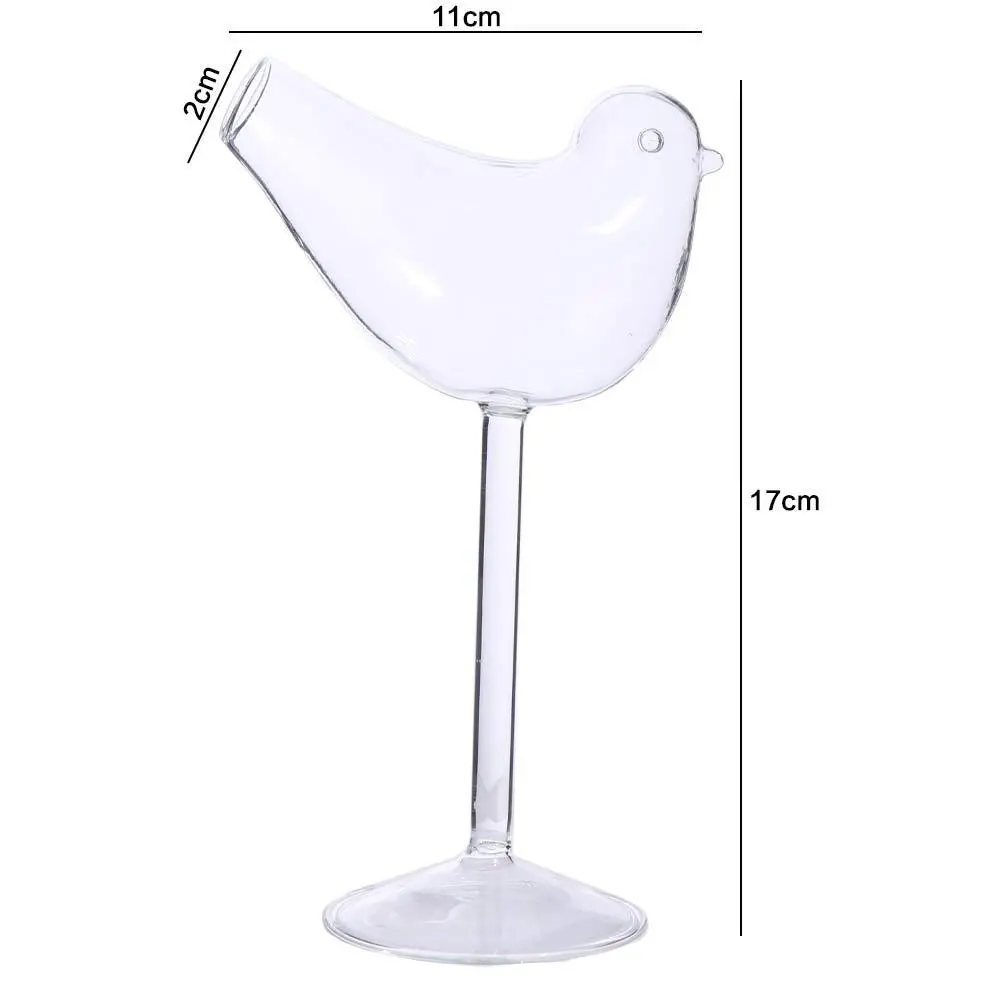Party Supplies Creative Bird Shaped Goblet Transparent Juice Cup Glass Cup 150ML Cocktail Wine Glasses Bar