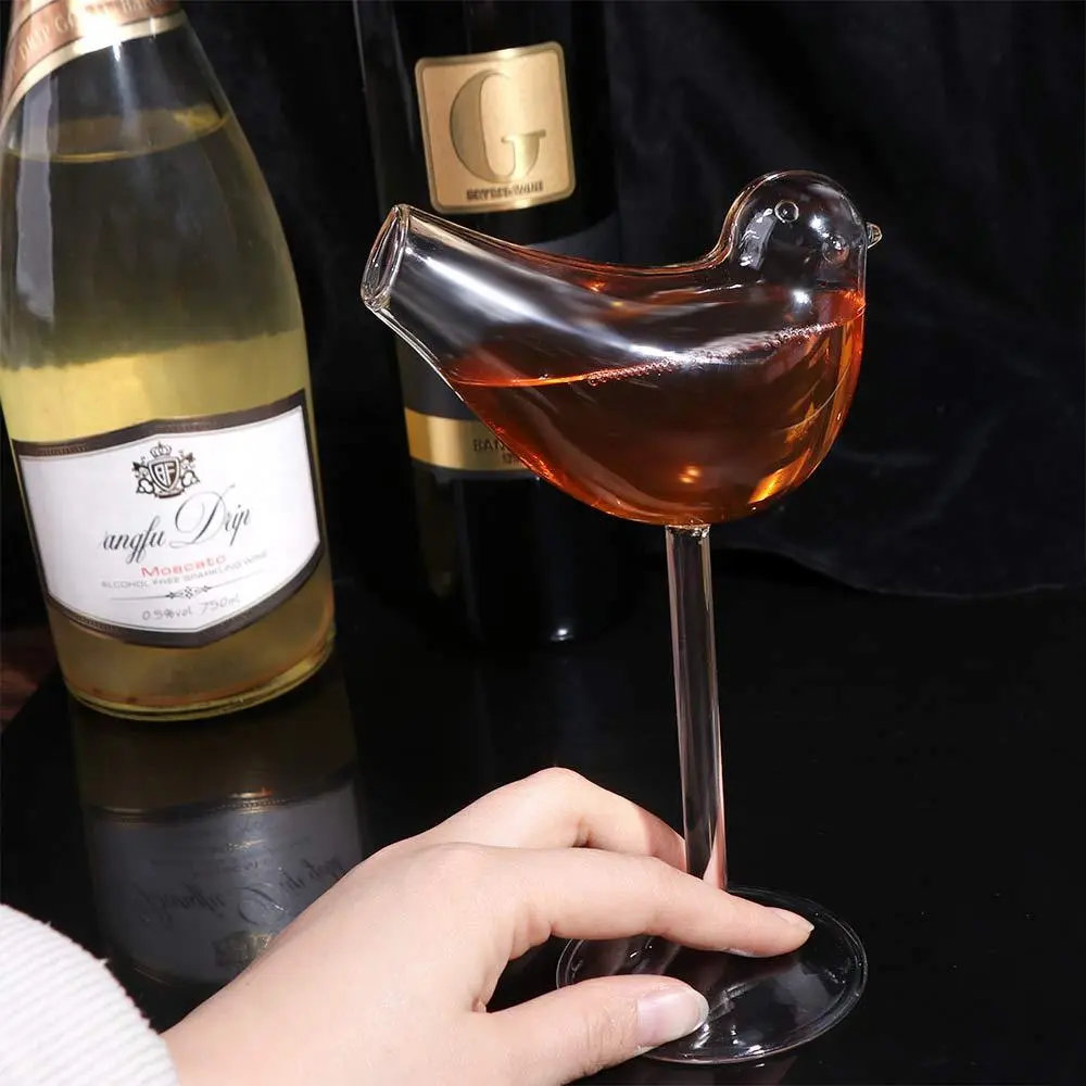 Party Supplies Creative Bird Shaped Goblet Transparent Juice Cup Glass Cup 150ML Cocktail Wine Glasses Bar