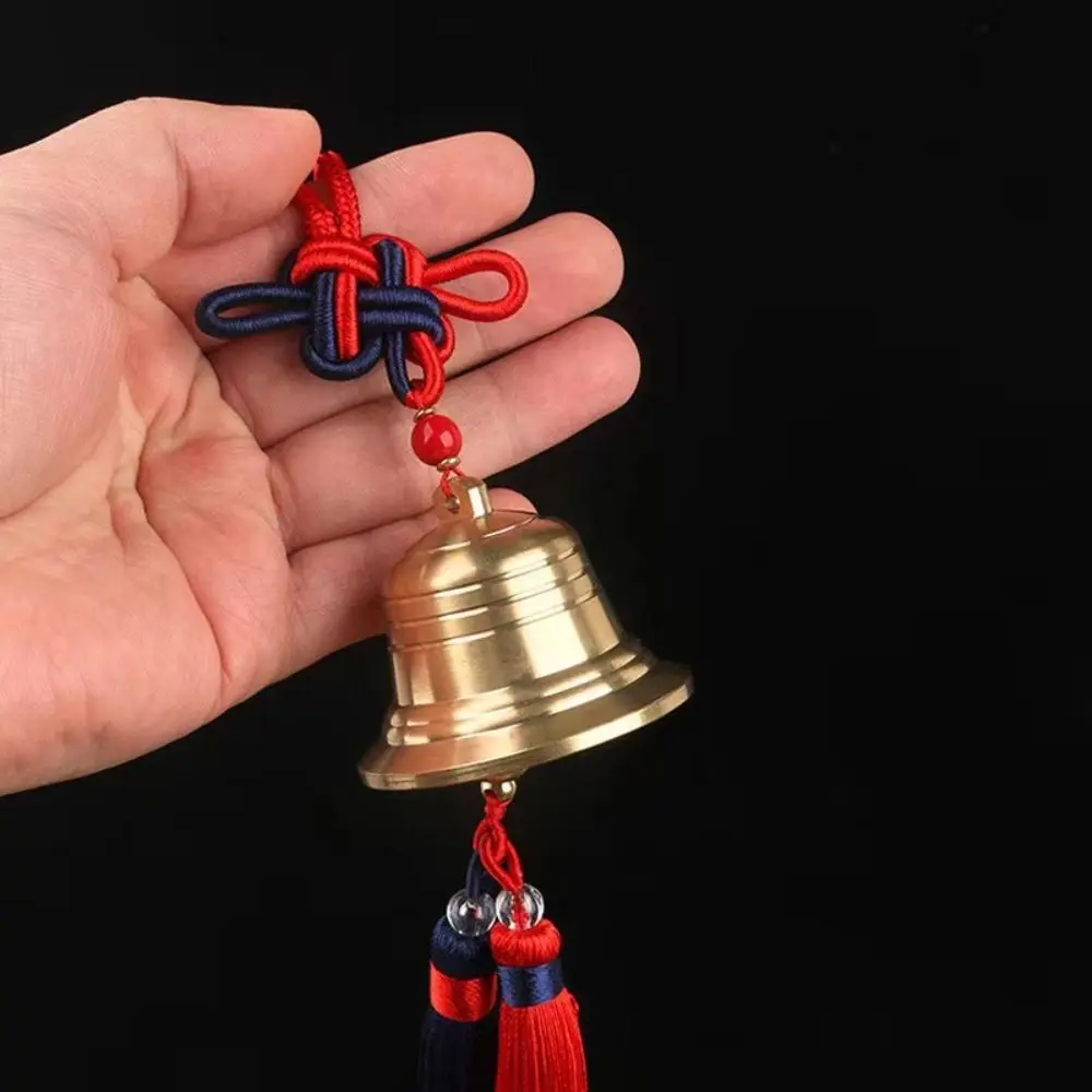 Vintage Chinese Knotting Wind Bell Copper Bell Festive Brass Bell Pendant Metal Crafts Lucky Round Bells Gifts Garden Decor