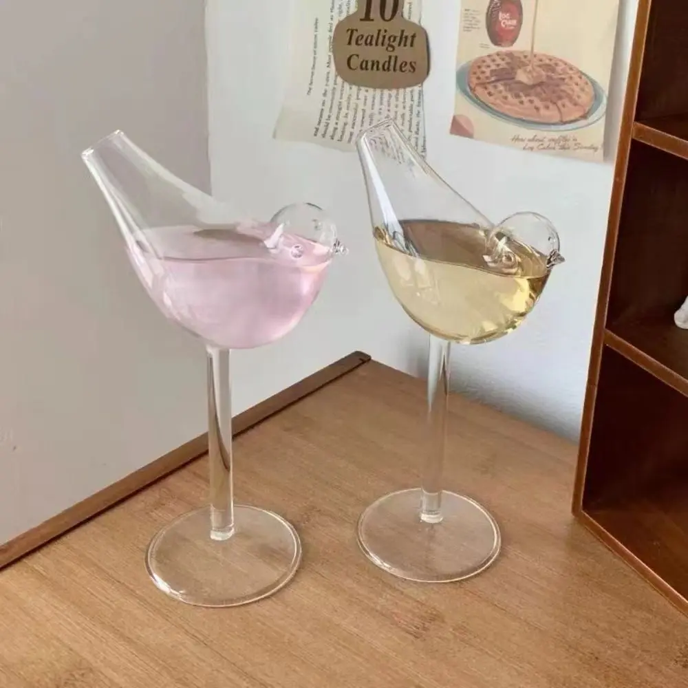 Party Supplies Creative Bird Shaped Goblet Transparent Juice Cup Glass Cup 150ML Cocktail Wine Glasses Bar