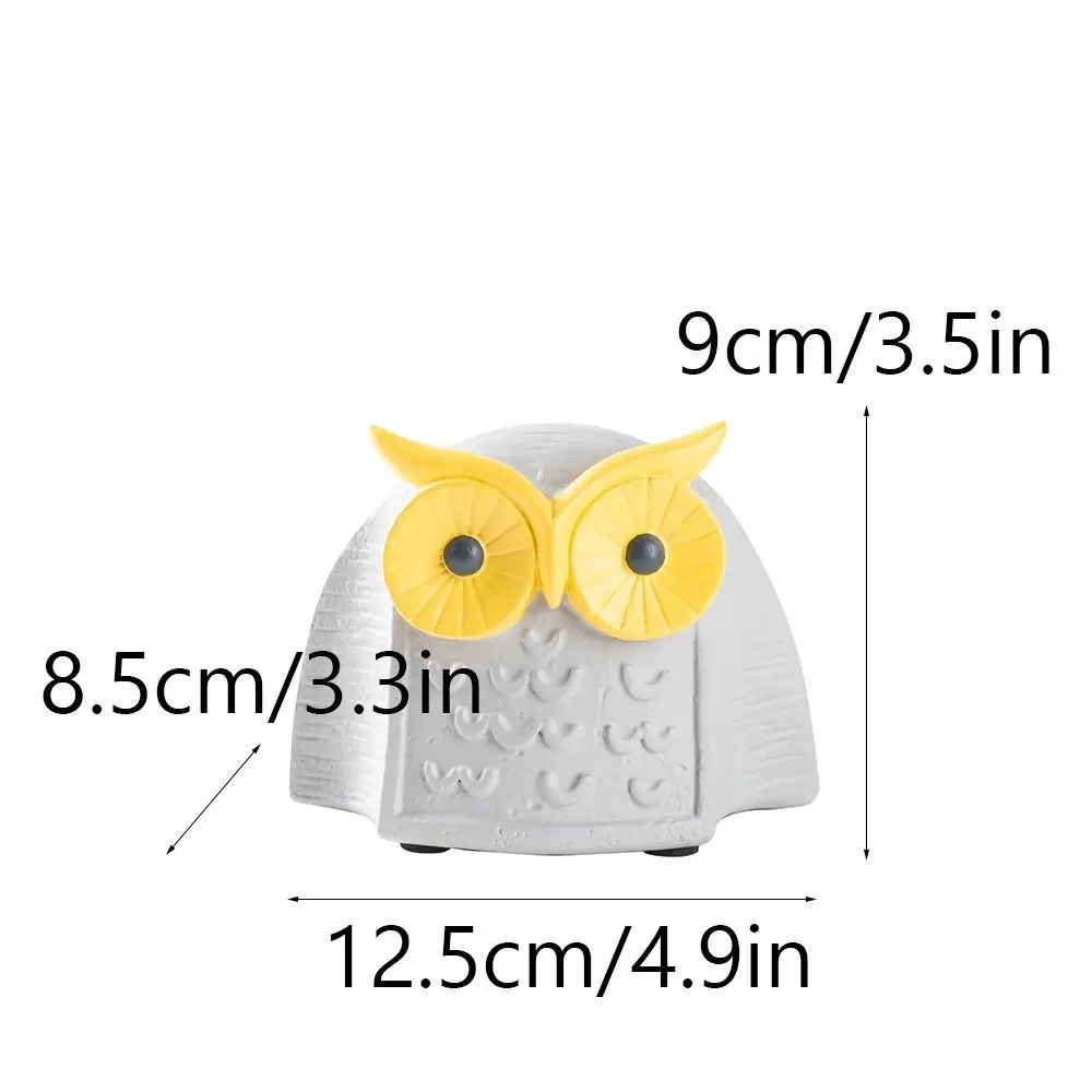 Desktop Foyer Decoration Resin Owl Ornament Waterproof Cute Animal Statue Vivid Creative Miniature Figurine Sculpture Outdoor