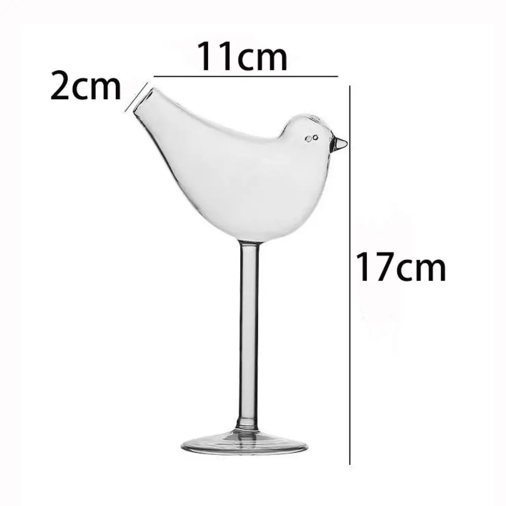 Party Supplies Creative Bird Shaped Goblet Transparent Juice Cup Glass Cup 150ML Cocktail Wine Glasses Bar