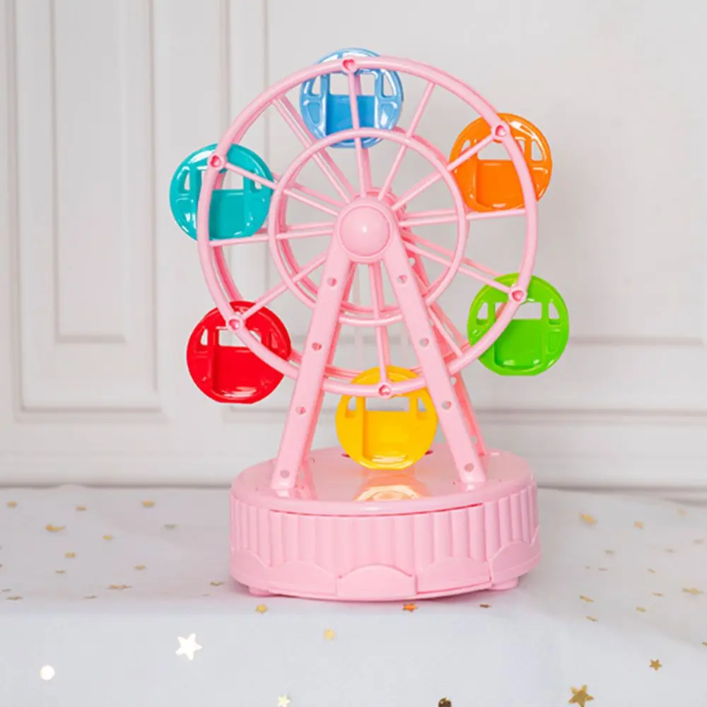 Durable Easy to Use Ferris Wheel Music Box Exquisite Plastic Rotating Music Box Cartoon Cake Model Ornaments Cake Accessories