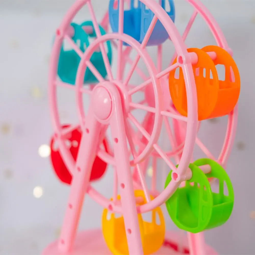 Durable Easy to Use Ferris Wheel Music Box Exquisite Plastic Rotating Music Box Cartoon Cake Model Ornaments Cake Accessories