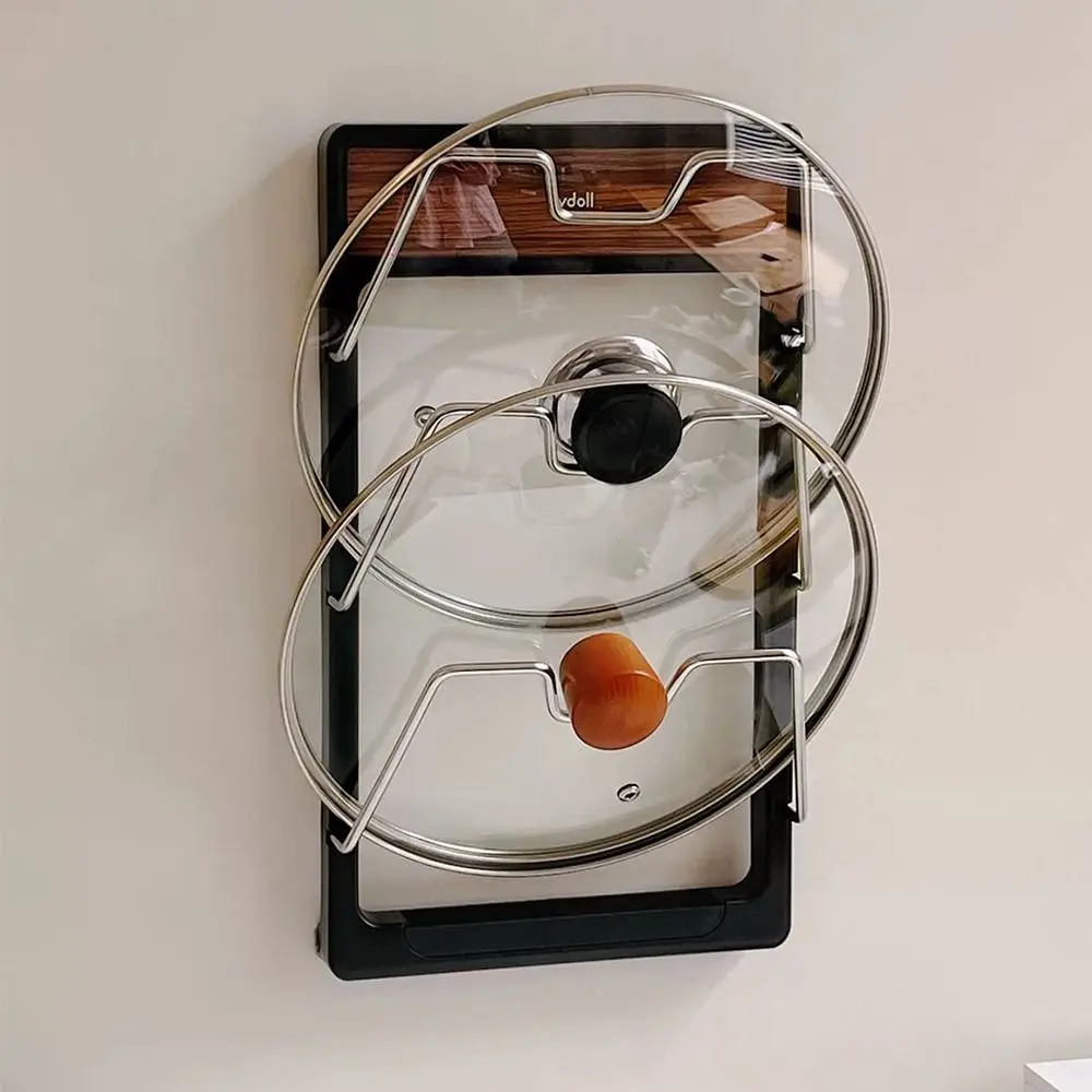 Suction Cup Kitchen Organizer Rack 3 Layers Non-slip Bathroom Shoe Rack Household Space-saving Pot Lid Holder Bathroom Storage
