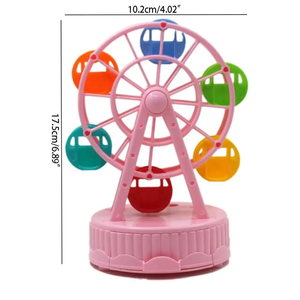 Durable Easy to Use Ferris Wheel Music Box Exquisite Plastic Rotating Music Box Cartoon Cake Model Ornaments Cake Accessories