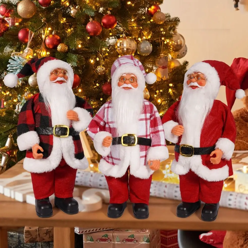 Durable 3D Santa Claus Figure Cute Creative Standing Santa Doll Versatile Realistic Christmas Decorations Birthday Gifts