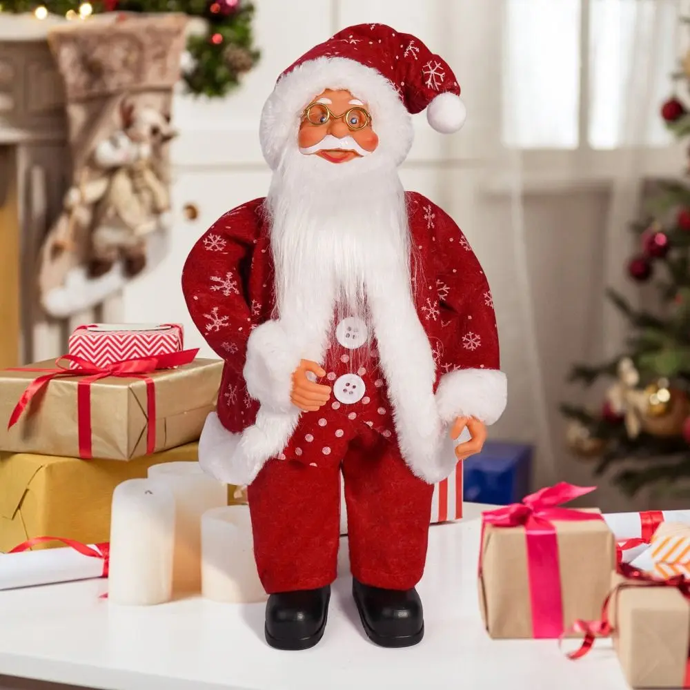 Durable 3D Santa Claus Figure Cute Creative Standing Santa Doll Versatile Realistic Christmas Decorations Birthday Gifts