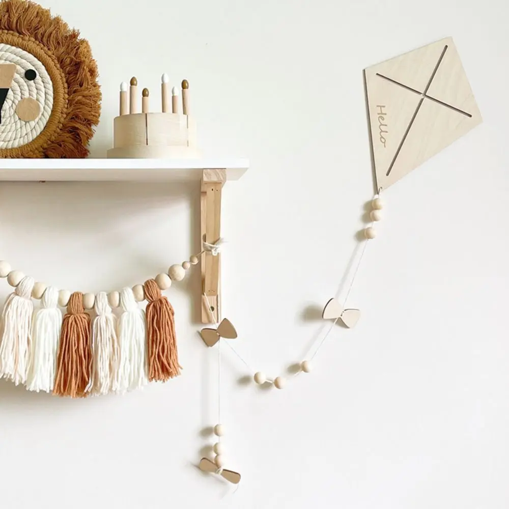 Wall Decoration Baby Gifts Children's Room Kite Wall Sticker Nursery Ornaments Kite Wall Ornaments Wood Hanging Pendant