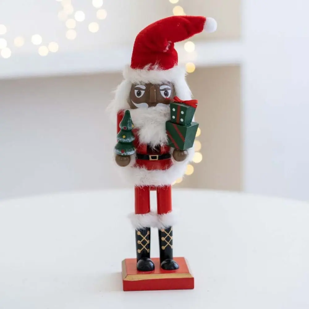 Wooden Santa Claus Nutcracker 27cm with Santa Hat Elf Nutcracker Ornament European Nutcracker Soldier Doll Gift
