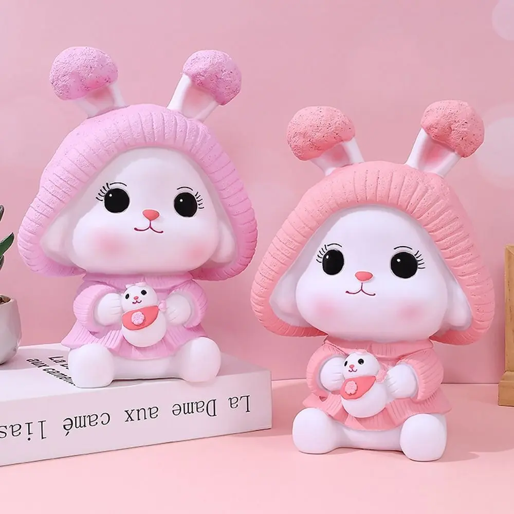 Creative Anti-fall Rabbit Piggy Bank Cartoon Cute High Capacity Storage Tank Rabbit Design Vinyl Piggy Bank Girls