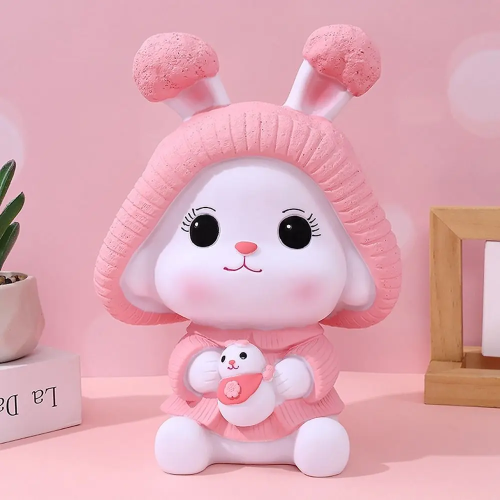 Creative Anti-fall Rabbit Piggy Bank Cartoon Cute High Capacity Storage Tank Rabbit Design Vinyl Piggy Bank Girls