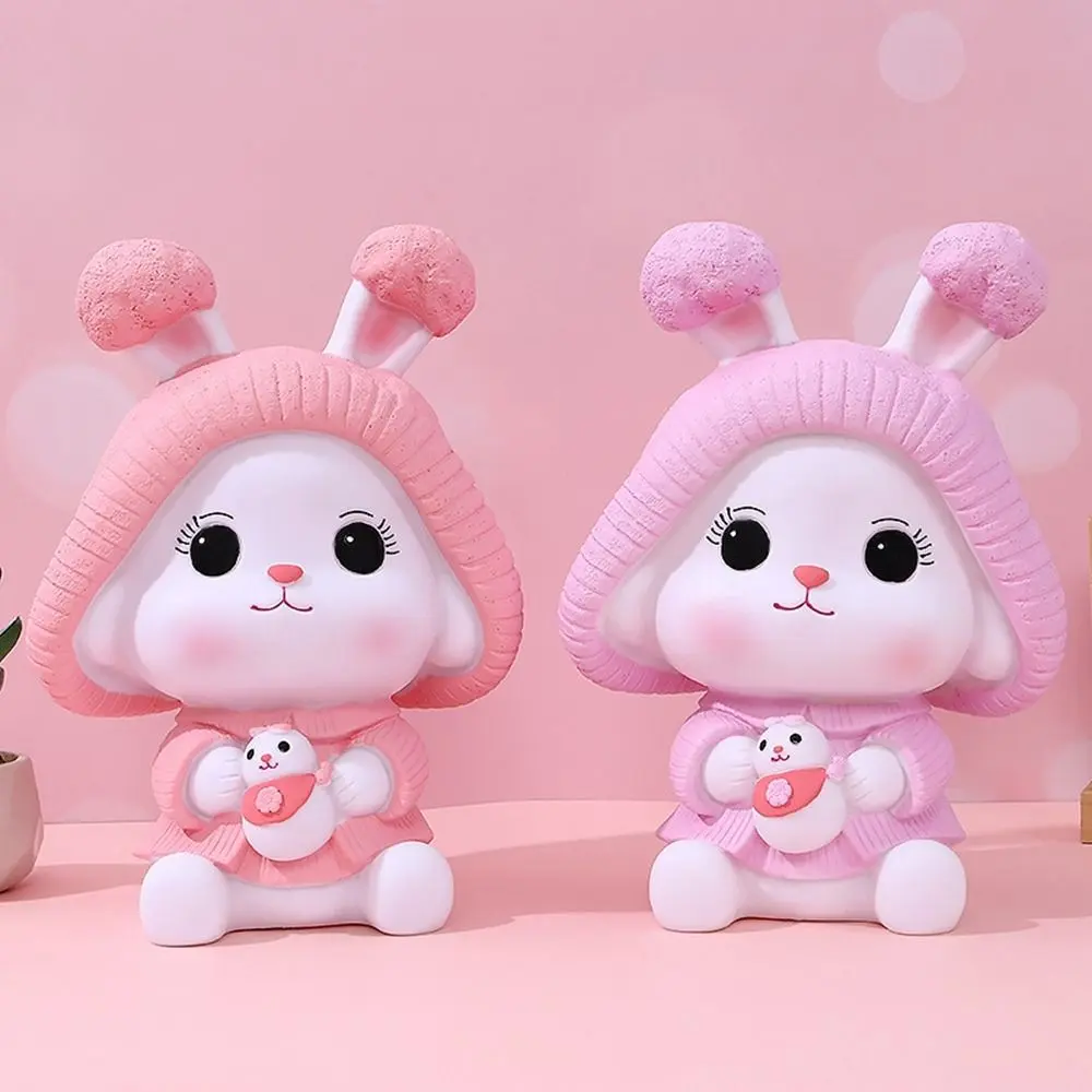 Creative Anti-fall Rabbit Piggy Bank Cartoon Cute High Capacity Storage Tank Rabbit Design Vinyl Piggy Bank Girls