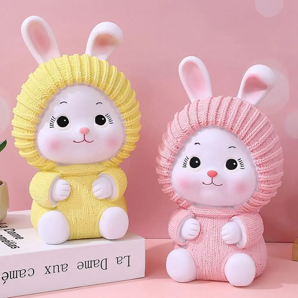 Creative Anti-fall Rabbit Piggy Bank Cartoon Cute High Capacity Storage Tank Rabbit Design Vinyl Piggy Bank Girls